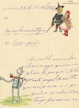 Carta de Graziella Garbalosa, 26/12/1926