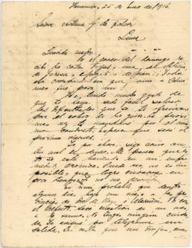 Carta a Artemia G. de Falcón, 25/1/1916