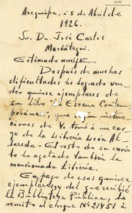 Carta de César Atahualpa Rodríguez, 5/4/1926