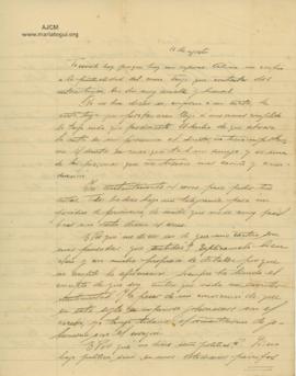 Carta a Bertha Molina (Ruth), 11/8/1916