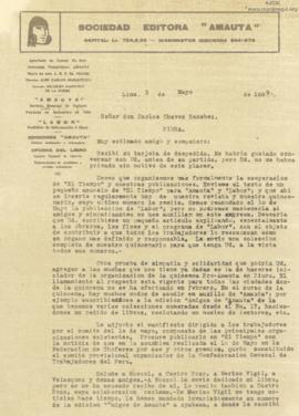 Carta a Carlos Chávez Sánchez, 3/5/1929