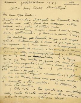 Carta de José Malanca, 22/2/1929