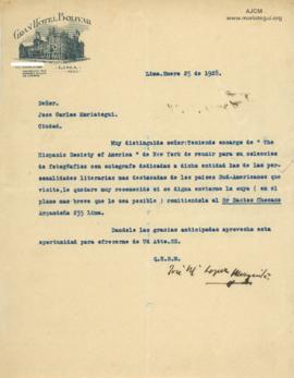 Carta de José María López Mezquita, 25/1/1928