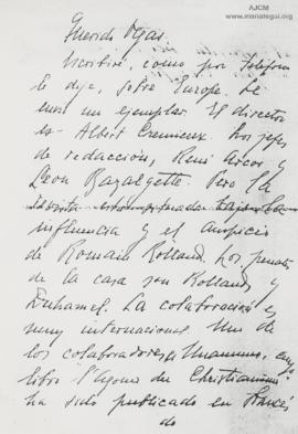 Carta a Ricardo Vegas García, [11/1925]