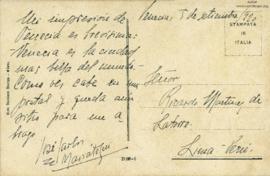 Tarjeta Postal a Ricardo Martínez de la Torre, 5/9/1920