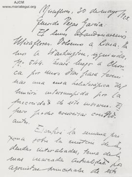 Carta a Ricardo Vegas García, 30/5/1925
