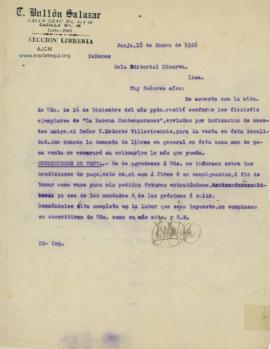 Carta de T. Bullón Salazar, 18/1/1926