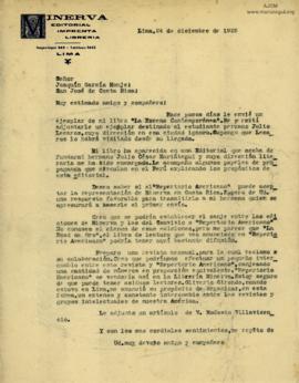 Carta a Joaquín García Monge, 24/12/1925