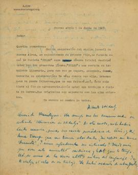 Carta de Alberto Hidalgo, 5/6/1928