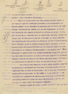Carta de Carlos Arbulú Miranda, 29/1/1927