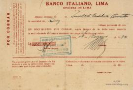 Giro Bancario del Banco Italiano, 16/1/1930