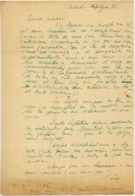 Carta a Artemia G de Falcón, 4/12/1923