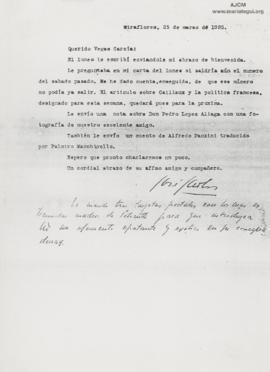 Carta a Ricardo Vegas García, 25/3/1925