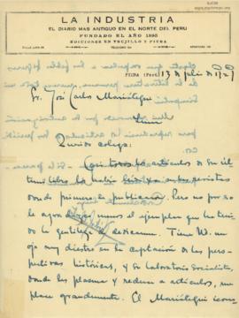 Carta de Nestor S. Martos, 13/7/1929