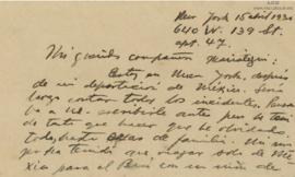 Carta de Tristan Marof, 15/4/1930