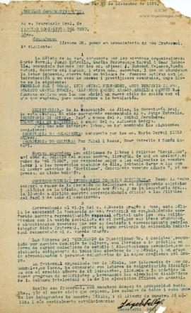 Carta de Jorge Estrella, 29/12/1929