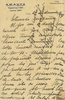 Tarjeta Postal a Luis A. Rodríguez O. (Luis de Rodrigo), 26/12/1927