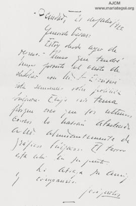 Carta a Ricardo Vegas García, 21/7/1925
