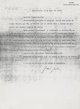 Carta a Ricardo Vegas García, 5/5/1925