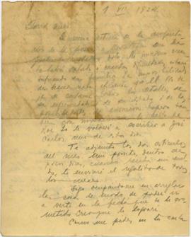 Carta a Artemia G de Falcón, 1/7/1924