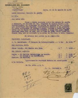 Carta de J. I. Burbano R., 21/8/1930