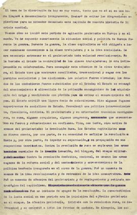 La agitación proletaria en Europa en 1919-1920 [Manuscrito]
