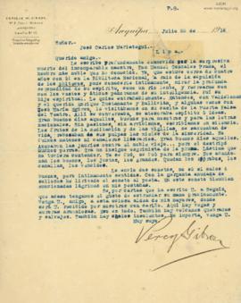 Carta de Percy Gibson, 25/7/1918