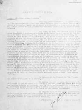 Carta a Moisés Arroyo Posadas, 16/11/1929