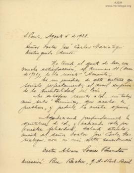 Carta de Alvaro Soares Brandão, 5/8/1928