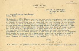 Carta de Waldo Frank, 5/1926