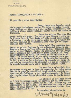 Carta de César Miró, 2/7/1928