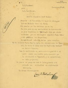 Carta de Luis E. Valcárcel, 17/3/1927