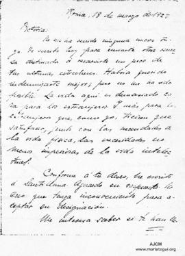 Carta a Victoria Ferrer, 18/3/1920