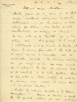 Carta de Gabriel C. del Mazo, 11/1/1929
