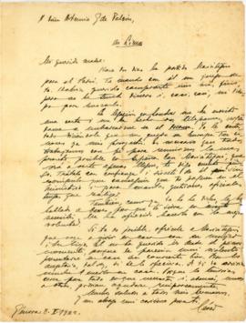 Carta a Artemia G de Falcón, 8/5/1922