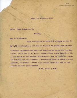 Carta a Isaac Batallanos H., 4/8/1928