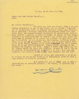 Carta de Miguel Ángel Urquieta, 12/1/1929