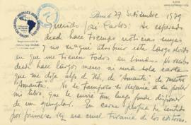 Carta de César Miró, 27/9/1929