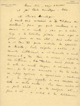 Carta de Gabriel C. del Mazo, 3/3/1928