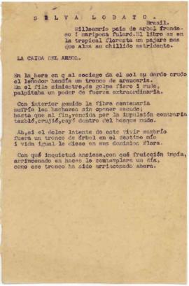 Soneto "La caida del árbol", por Silva Lobato