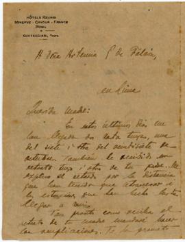 Carta a Artemia G de Falcón, 10/12/1920