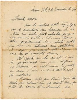 Carta a Artemia G. de Falcón, 9/11/1919