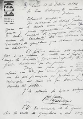 Carta a Luis A. Rodríguez O. (Luis de Rodrigo), 20/10/1926