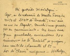 Carta de Emilio Pettoruti, 9/11/1926