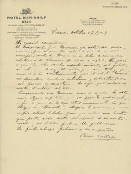 Carta de César Vallejo, 17/10/1929