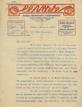 Carta de Alcides Spelucín, 5/8/1926