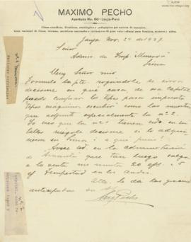Carta de Máximo Pecho, 24/11/1927