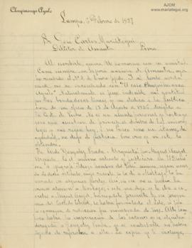 Carta de Francisco Chuqiwanqa Ayulo, 6/2/1927