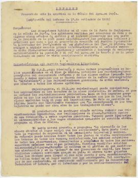 Informe ante la Asamblea de la Célula del Apra en París, 1/9/1928