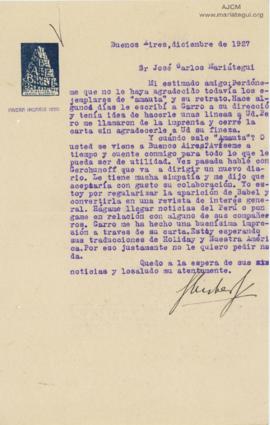 Carta de Samuel Glusberg, 12/1927